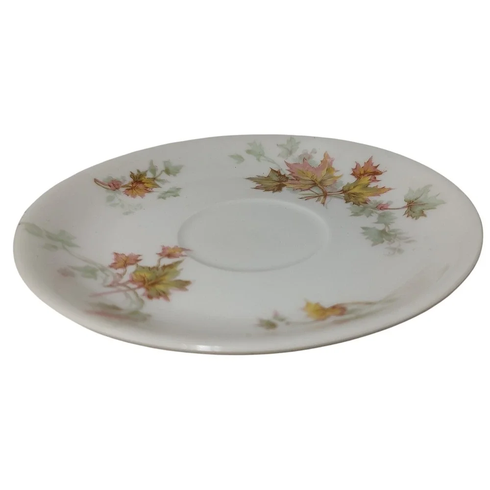 Antique Limoges Haviland Saucer France Maple‎ Leaf Fall Multicolor 5.5 Inches